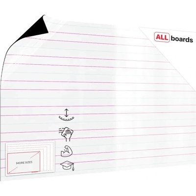 ALLboards Magnetická fólie s trojlinkou – stíratelná, 145 × 95 cm