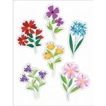LearnHow Double-sided window decorations - Flowers 02 6pcs