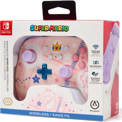 PowerA Enhanced Wireless Nintendo Switch Princess Peach Plaid (NSGP0255-01)