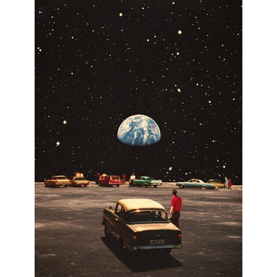 autor Plagát, Obraz - Missing Home - Cosmic Retro Collage Art, 30 × 40 cm