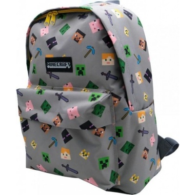CurePink batoh Minecraft American šedý polyester