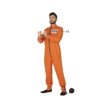 BigBuy Carnival Маскировъчен костюм за възрастни Prisoner Оранжев Размер M/L