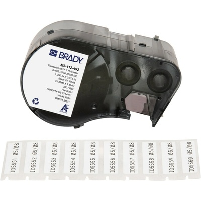Brady M5-112-492 / 170899, 31.75 mm, Polyester, čierna tlač / biely podklad