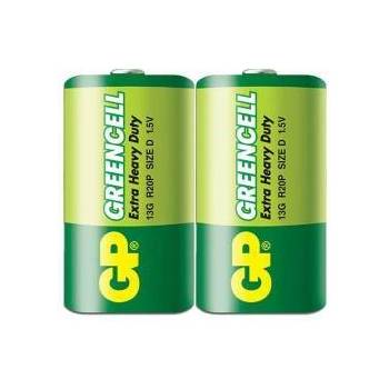 GP Batteries Цинково-карбонова батерия GP Greencell 13G-S2, R20 - D, 2 бр. в опаковка / shrink, 1.5 V, 4500 mAh, GP-BM-13G-S2