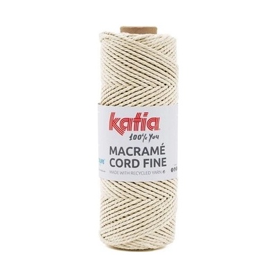 MACRAME CORD FINE 2,5mm Katia Farby MACRAME CORD FINE: 206 smotanová