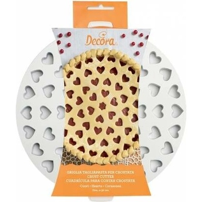 Decora Plastová mriežka na koláče - srdiečka (30 cm)