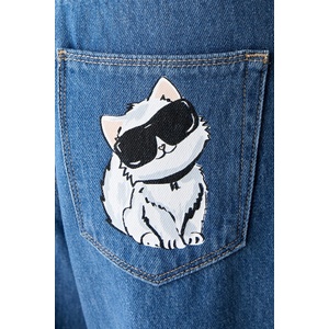 Karl Lagerfeld дънки wide leg дамски IKON (B3W10046)