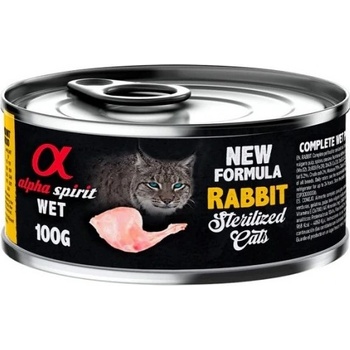 Alpha Spirit Complete wet cat food - Заек - консерва за кастрирани котки с 93% месо и 4% плодове - 100 гр 40255909