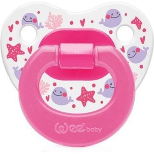 Wee Baby Ортодонтска залъгалка Wee Baby - За момичета, 0-6 м, с китчета (833) - baby