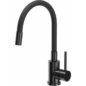 Quadron Кухненски смесител с гъвкав чучур Quadron Pop Maggie, черно покритие (3323503PVDBLM)