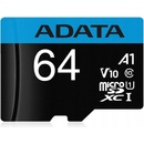 Paměťové karty ADATA Pro microSDXC 64 GB UHS-I AUSDX64GUICL10-RA1