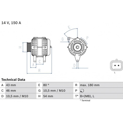 Alternátor BOSCH 0 986 046 240