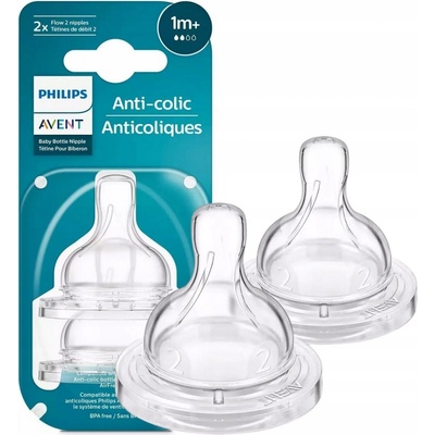 Philips Avent Dudlík Anti-colic/Classic+ 2 pomalý průtok 2 ks Bílá – Zboží Dáma