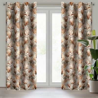 Takoy Zatemňovací záves LARI s motívom kvitnúcich magnólií 140 x 250 cm-HF-419216 | 140 x 250 cm