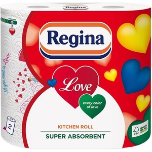 Regina Кухненска ролка Regina Love Decorated, целулоза, трипластова, 175 g, 2 броя