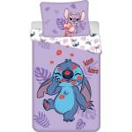 Jerry Fabrics Лилаво единично памучно детско спално бельо 140x200 cm Lilo and Stitch "Kiss" - Jerry Fabrics (24BS155)