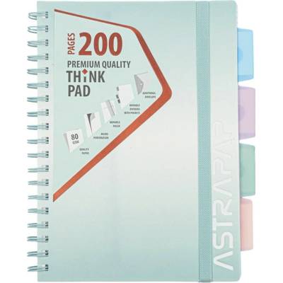 ASTRA PAP Špirálový zošit s kockovaným vzorom B/5 perforovaný s farebnou registráciou Ombre Pastel