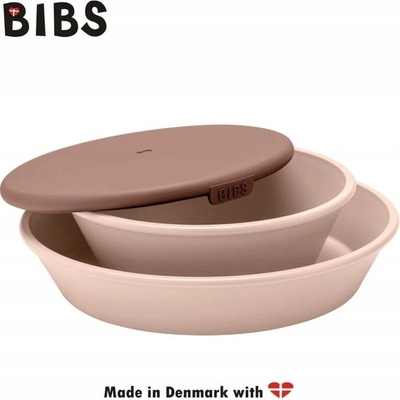 BIBS tanier a miska s viečkom Blush 3 ks