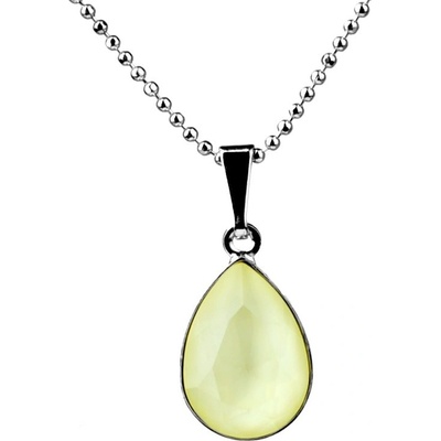 Swarovski Elements Pear stříbrný přívěsek + řetízek žlutá slzička, kapka 72080.5 Źlutá