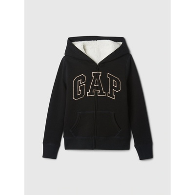 GAP detská sherpa mikina s logom čierna