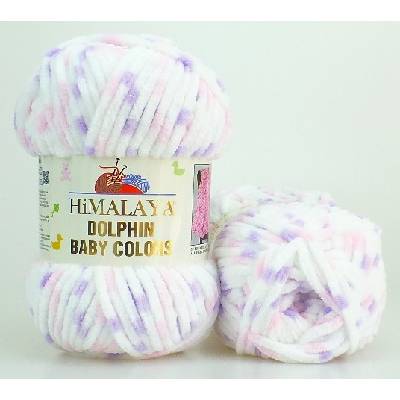 Himalaya příze Dolphin Baby Colors_80410 bílá, světle růžová, fialková