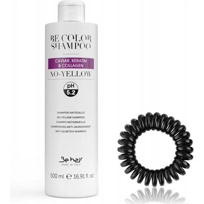 Be Hair Be Color NO YELLOW Shampoo šampón proti žltému nádychu s kaviárom kolagénom a keratínom 500 ml