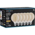 Mexen Vintis 6x LED крушка с нажежаема жичка, спираловидна E27, G95, 6W, Топла - 2200K, (L167-E27-0622-50x06)