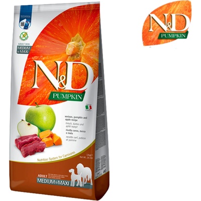 N&D Pumpkin Dog Adult Medium & Maxi Grain Free Venison & Apple 12 kg