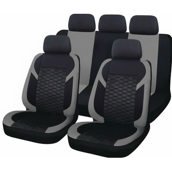 Тапицерии за седалки на кола - модел 19121 - черно / сив цвят - комплект от 9 части (aud19121)