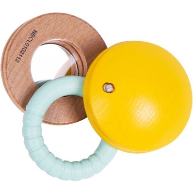 Teddies Hrkálka makrónky drevo plast v krabičke 12x16x8cm