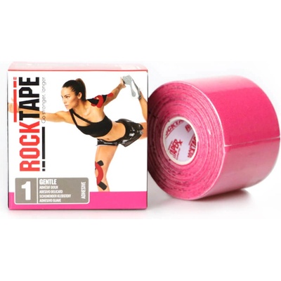 RockTape pro citlivou pokožku kineziologický tejp růžová 5 cm x 5 m