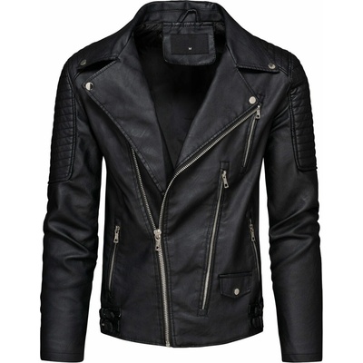 Recea Pánska koženková bunda Faasoo čierna