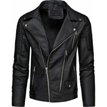 Recea pánska koženková bunda Faasoo čierna