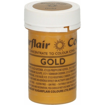 CakeSupplies Gélová farba Satin Gold Trblietavá zlatá 25 g
