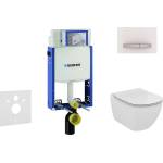 Geberit Kombifix - Модул за висяща тоалетна с бутон Sigma50, алпийско бяло + Ideal Standard Tesi - тоалетна и седалка 110.302. 00.5 NF8 (110.302.00.5 NF8)