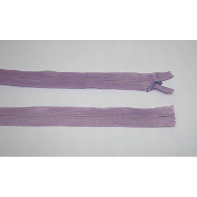 Zips krytý 3mm nedeliteľný 60cm fialový dederon