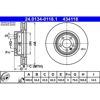Brzdový kotúč ATE 24.0134-0118.1 (24013401181)