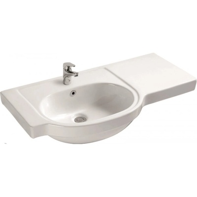 Inter Ceramic Порцеланова мивка 9023 за баня 93х49 см, бял за шкаф (9349 / 9023)