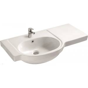Inter Ceramic Порцеланова мивка 9023 за баня 93х49 см, бял за шкаф (9349 / 9023)
