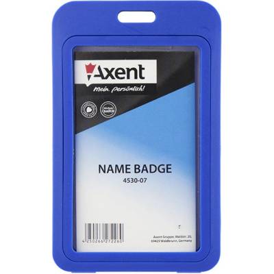 Висящ бадж Axent вертикален PP 54x85 mm Син (PP 54)