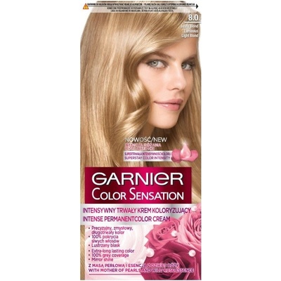 Garnier Color Sensation krém na farbenie vlasov 8.0 Brilliant Light Blonde