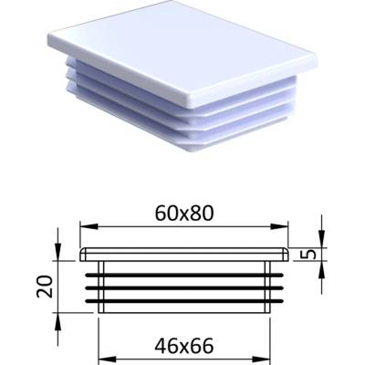 Krytka plastová 60 x 80 mm
