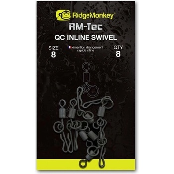 RidgeMonkey Obratlík RM-Tec Quick Change Inline Swivel veľ.8 8 ks