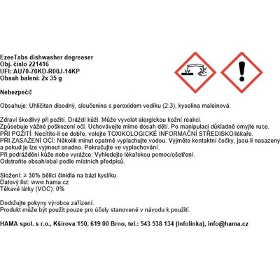 EzeeTabs eco tablety pro odmaštění myčky nádobí, vegan 2 x 35 g