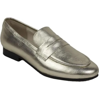 Image 1 of Български обувки Дамски мокасини елегантен модел нисък ток естествена кожа цвят злато karla01gold