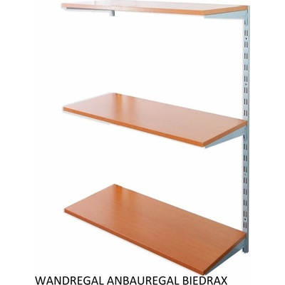 Biedrax Nástěnný regál přídavný 35 x 40 x 100 cm stříbrný 3 police třešeň – Zboží Dáma