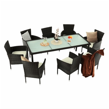 Градински комплект Menibor от 9 части бежово кафяво