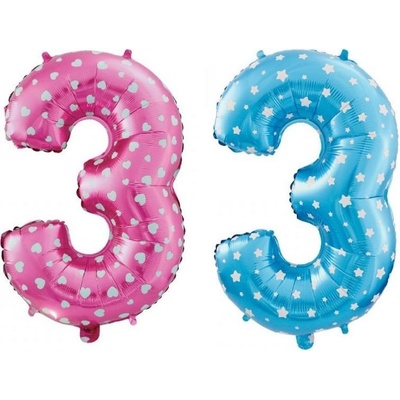 balonek ve tvaru číslice 3 mix barev