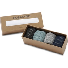 GOBABYGO PROTISKLUZOVÉ BAMBUSOVÉ PONOŽKY COMBO BOX 4-pack dusty blue, dark blue, grey melange, dark grey melange