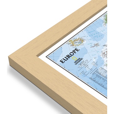 National Geographic Evropa - nástěnná mapa Classic 118 x 92 cm Varianta: mapa v dřevěném rámu, Provedení: Pegi přírodní
